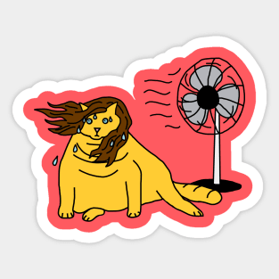 Menopause Humor Cat and her Fan Sticker